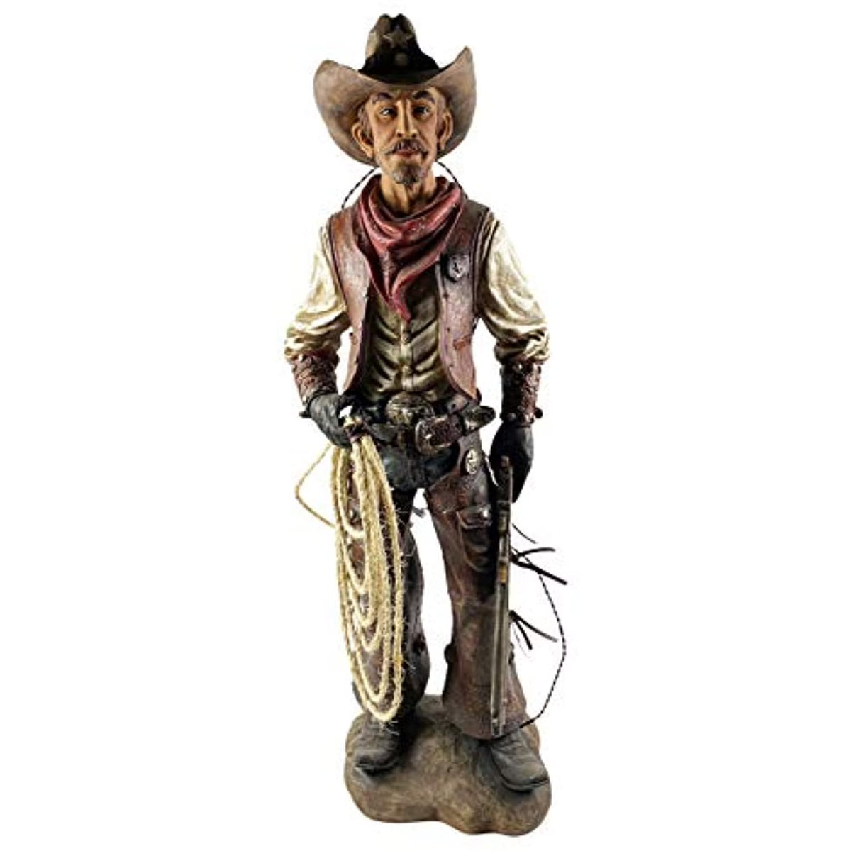 Western Cowboy Statue Hand Painted Figurine K201