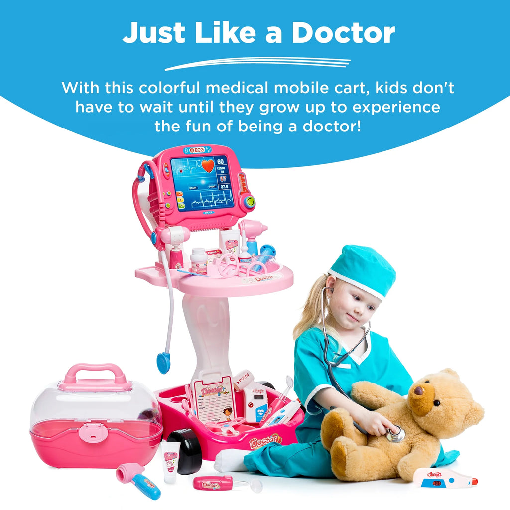 Pink Pretend Medical Station Set with Carrying Case O6435
