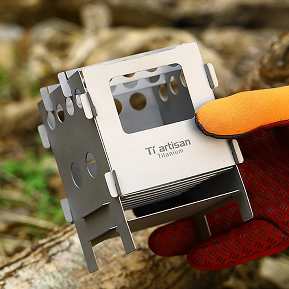 Titanium Wood Burning Pocket Camping Stove D249910