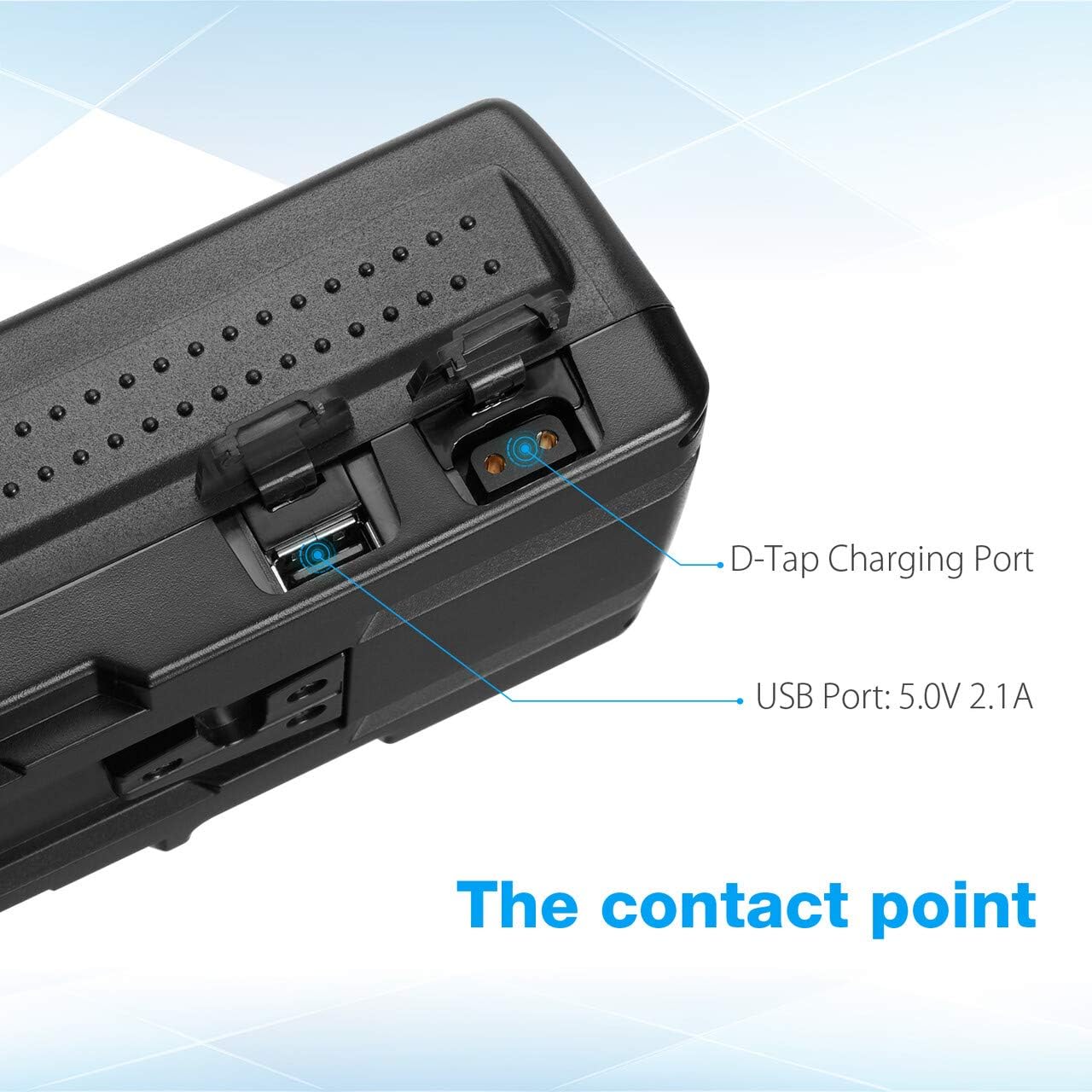 190Wh V Mount V-Lock Battery with D-Tap Output Cable and D-Tap Charger H53614
