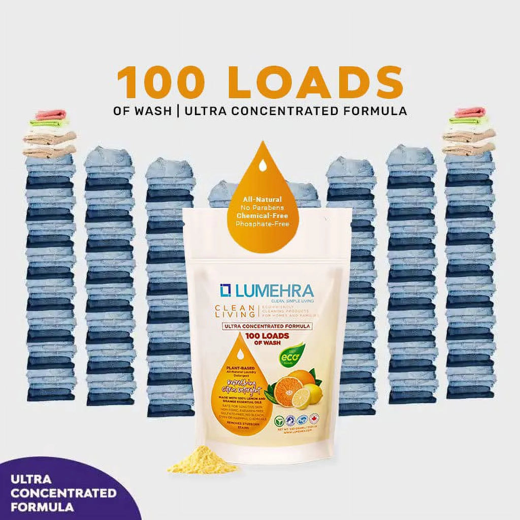Citrus Scented Biodegradable Laundry Detergent Powder 500 Grams 100 Loads V8011