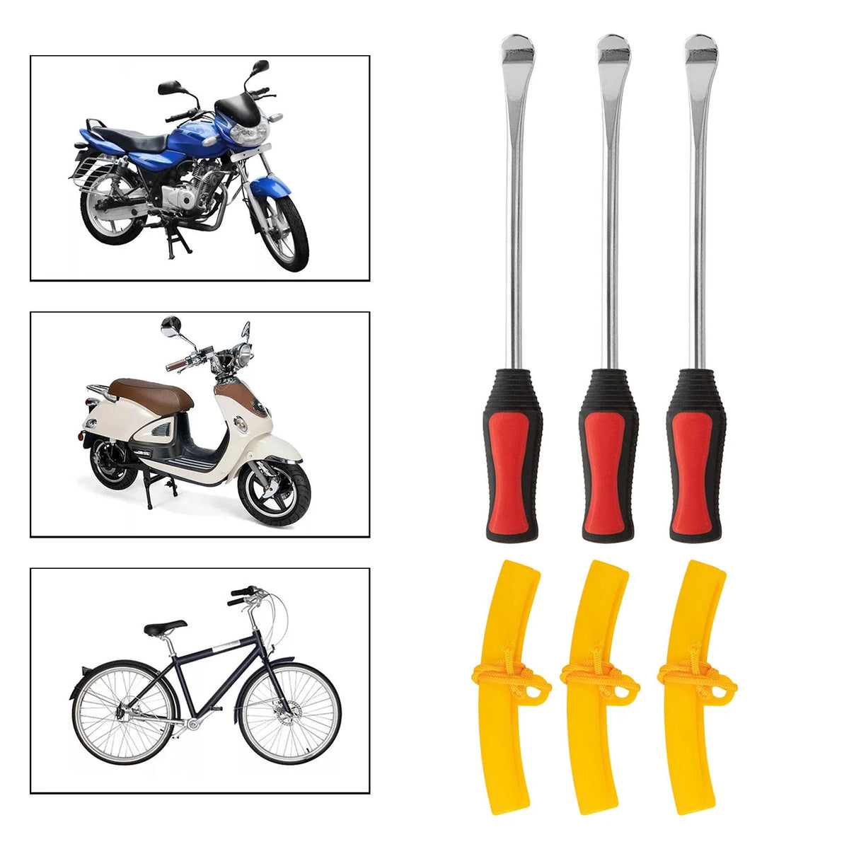 Yellow 3Pcs Tire Spoon Lever Repair Tool P311