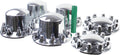 Chrome ABS 33 mm Thread-On Dome Axle Cover Combo Kit with Removable Hub Caps and Lug Nut Covers G875388