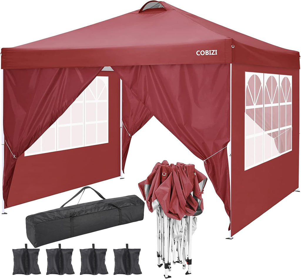 10'x10' Pop Up Commercial Instant Gazebo Tent with 4 Removable Zippered Sidewalls E606146