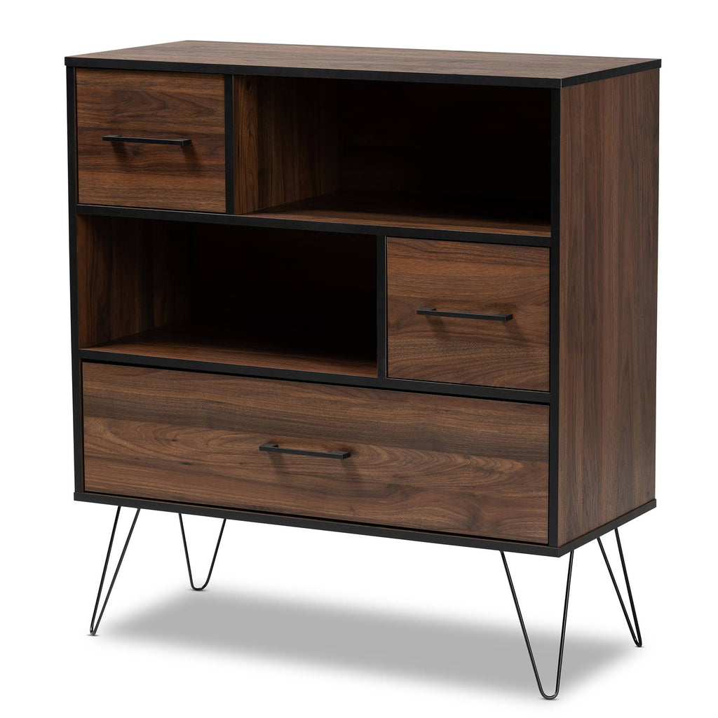 Walnut Brown 1-Drawer Wood Bookcase U206
