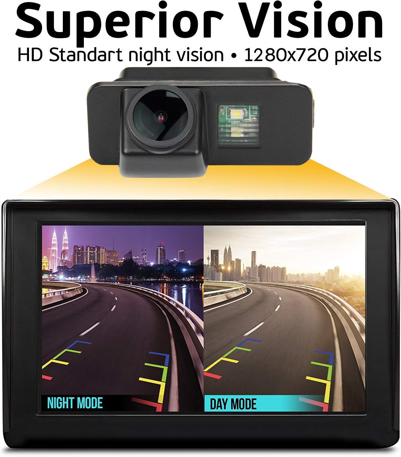 Reversing Camera Integrated in Number Plate Light, Waterproof Night Vision, Pack of 2 J388