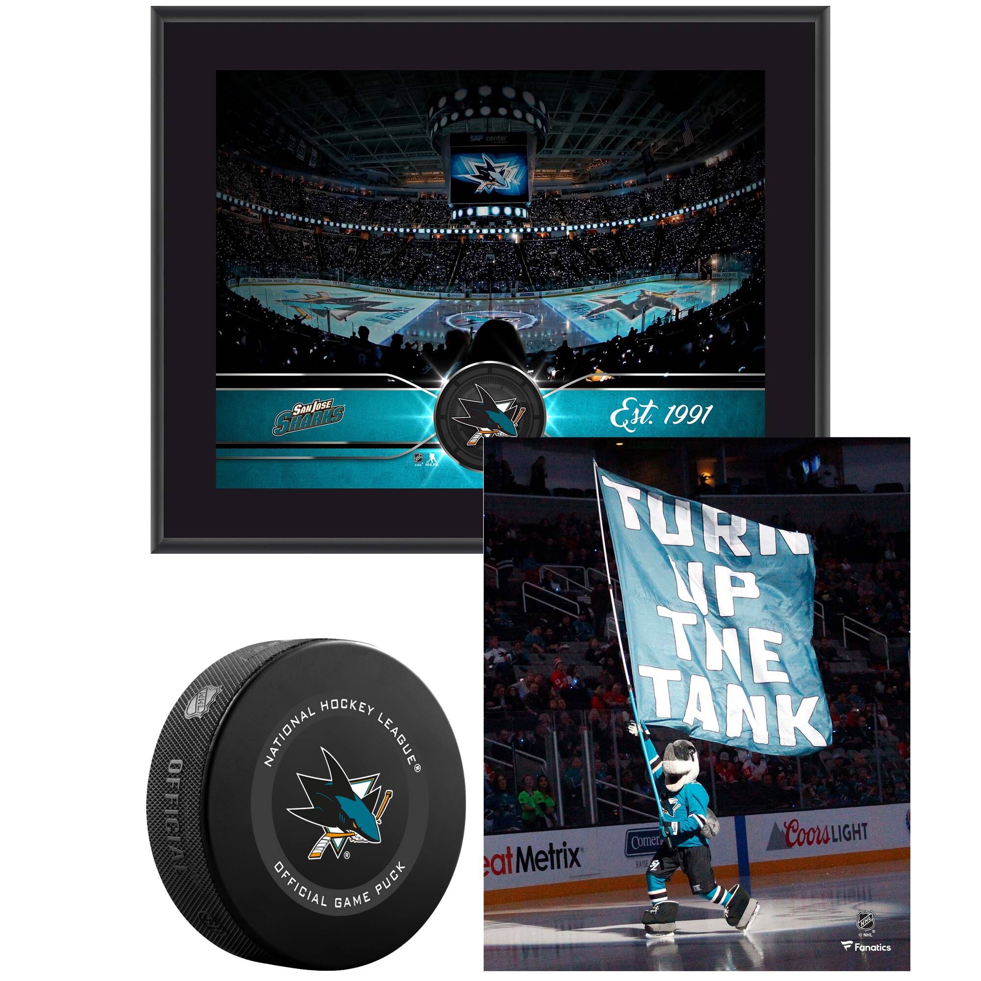 San Jose Sharks Young Collectors Bundle Plaque 2019 Model Official Game Puck T32677