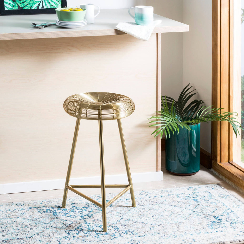 Gold Wire Weaved Counter Stool K94555