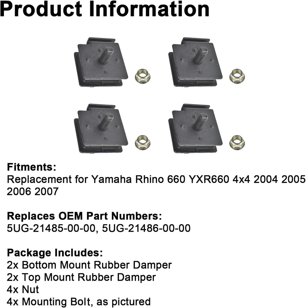 Engine Mount Rubber Damper Kit Pack of 4 Pack of 2 G751582