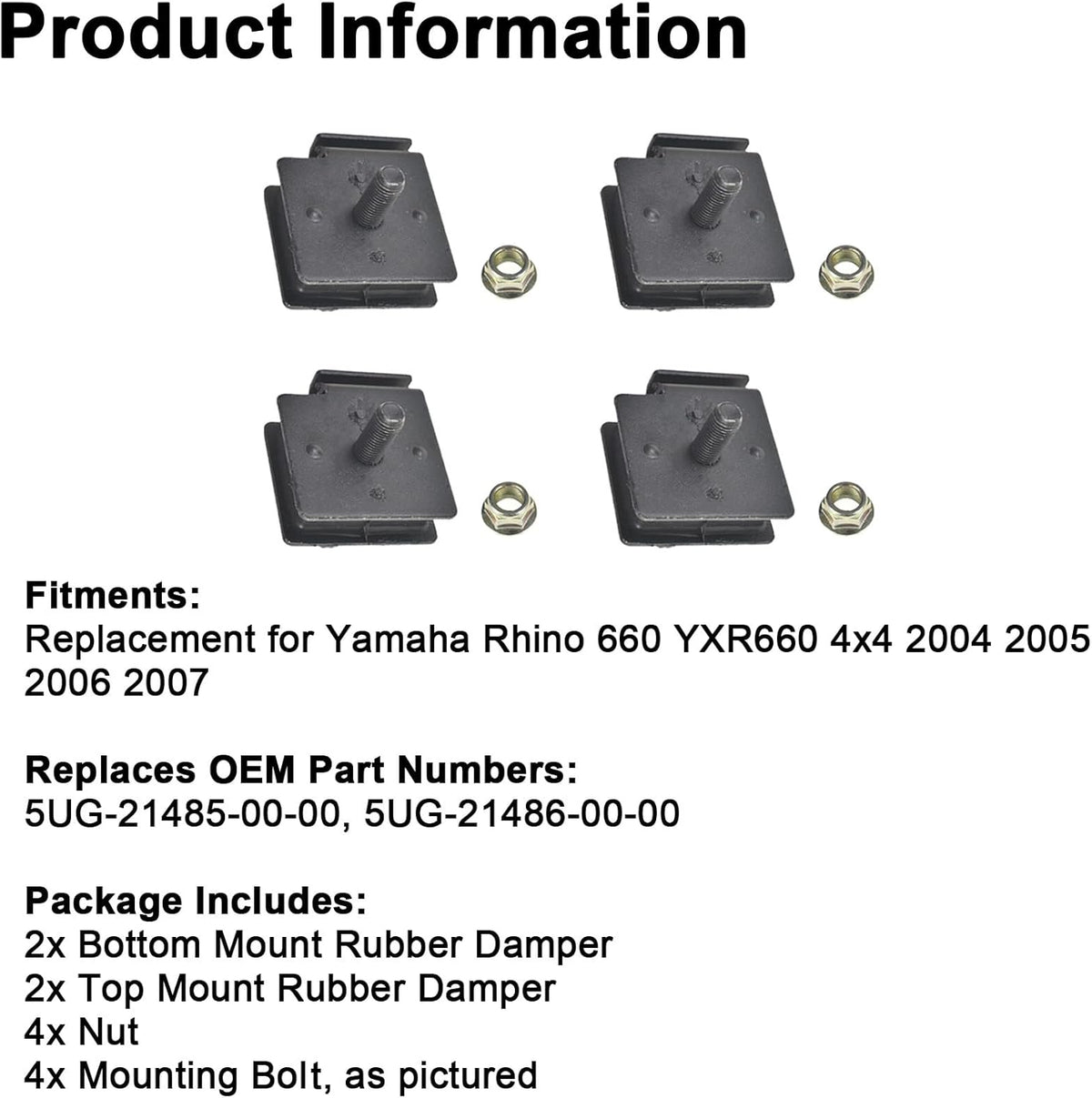 Engine Mount Rubber Damper Kit Pack of 4 Pack of 2 G751582