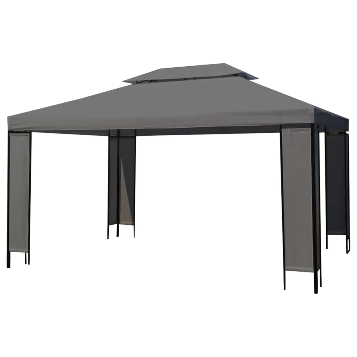 Outdoor Gazebo Canopy Tent Steel Frame Anthracite 157.5 x 118.1 x 107.5 Inches U929050