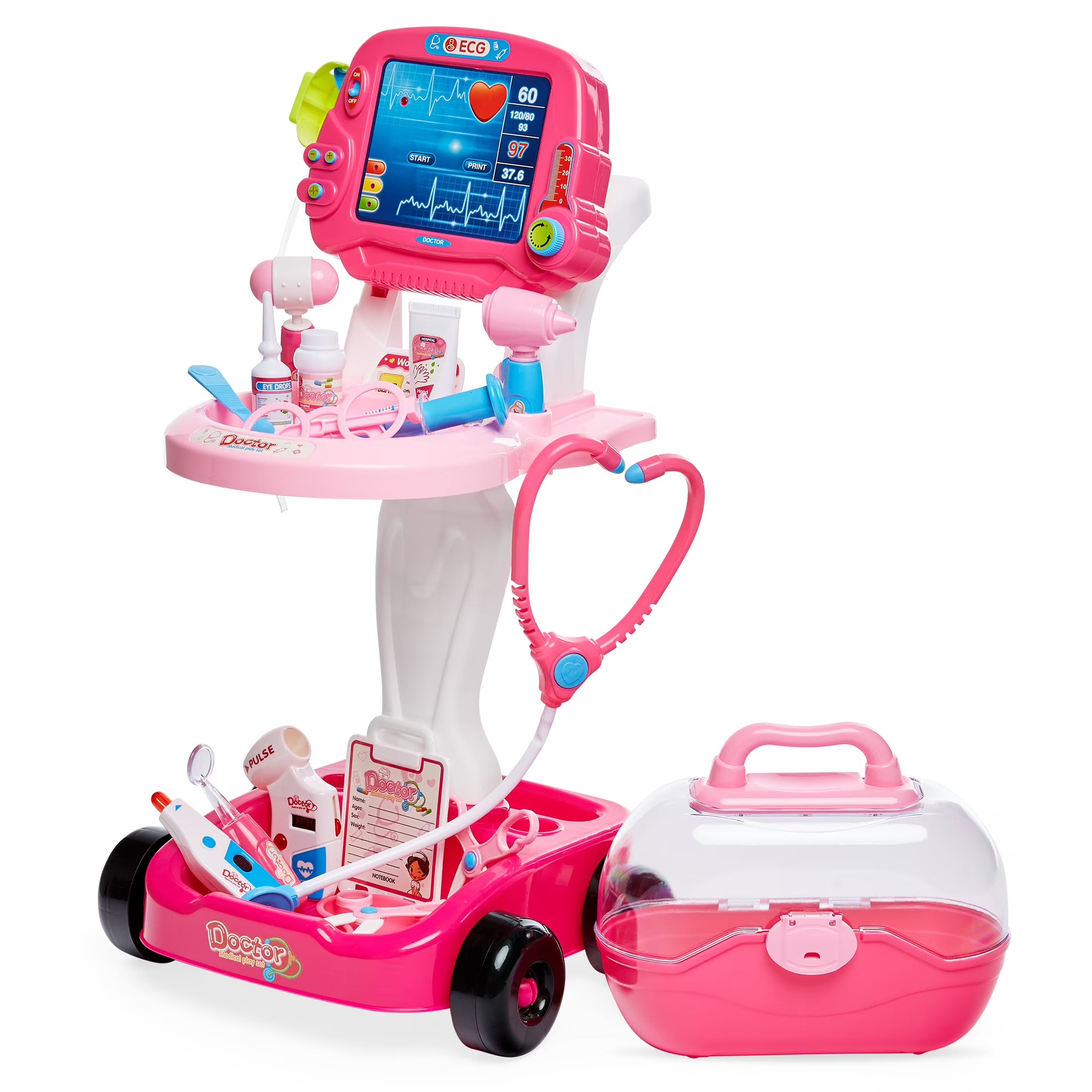 Pink Pretend Medical Station Set with Carrying Case O6435