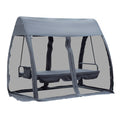 Gray 3-Seat Outdoor Swing Chair Bed E961749