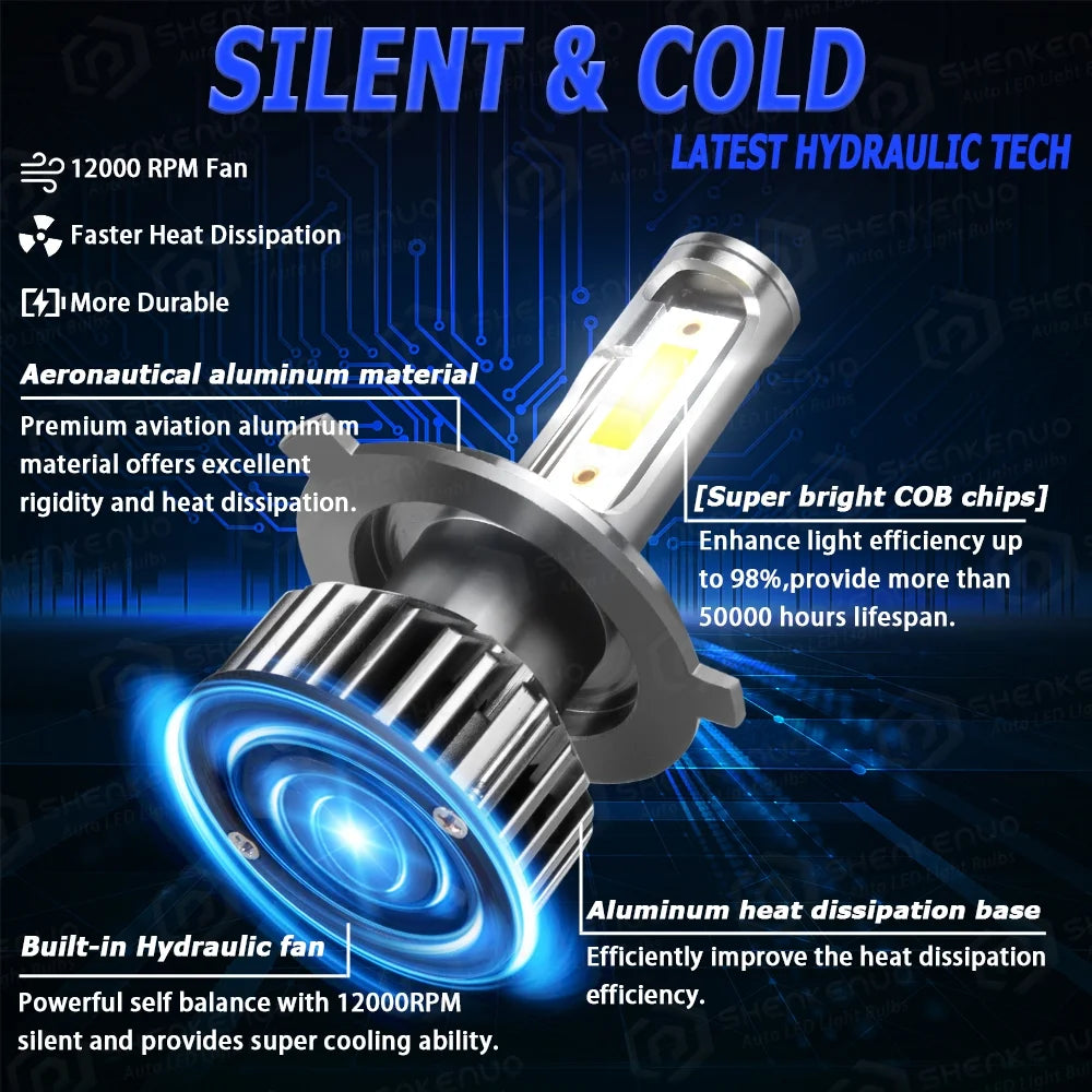 9003 H4 LED Headlight Bulbs 2pcs P3327