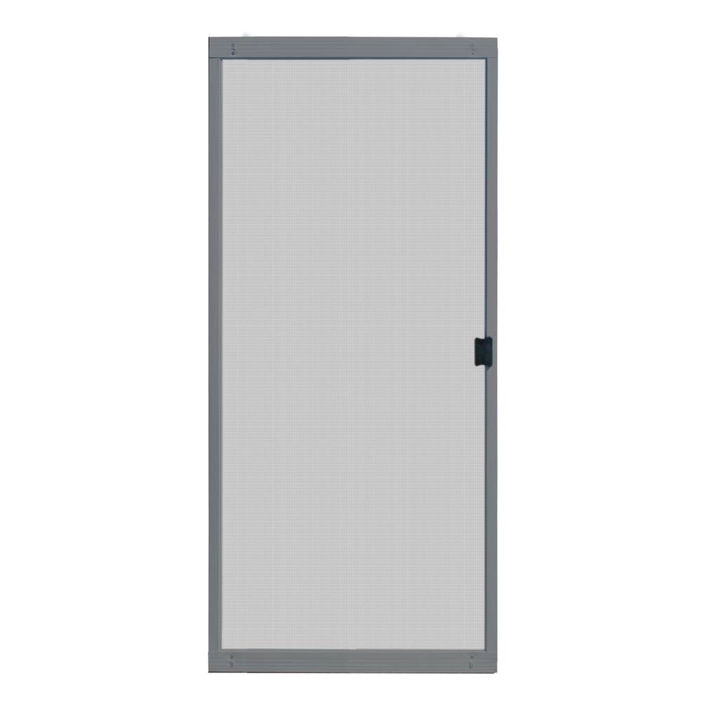 Adjustable Fit Gray Metal Sliding Patio Screen Door G9863