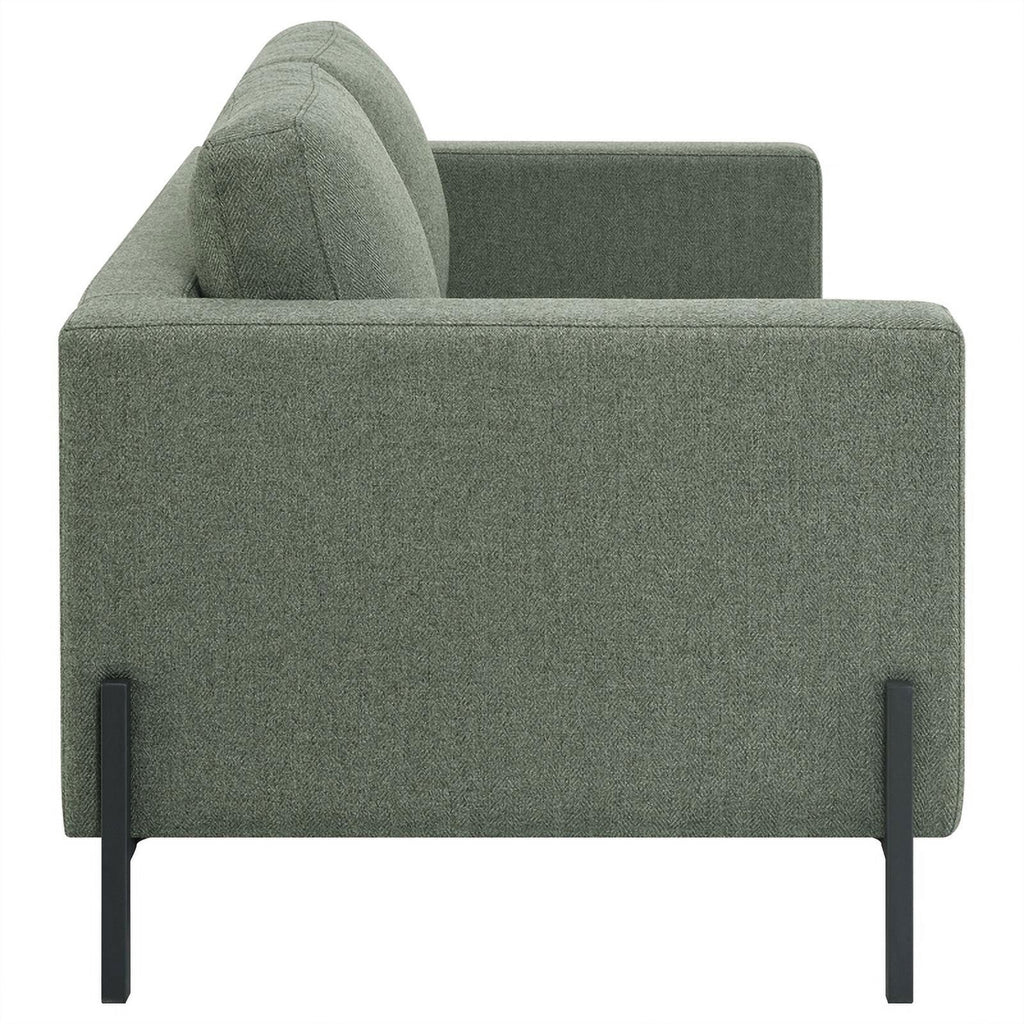 Sage Upholstered Fabric Loveseat with Track Arms S440