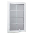 White Vinyl Casement Window with Grids and Screen Z383834