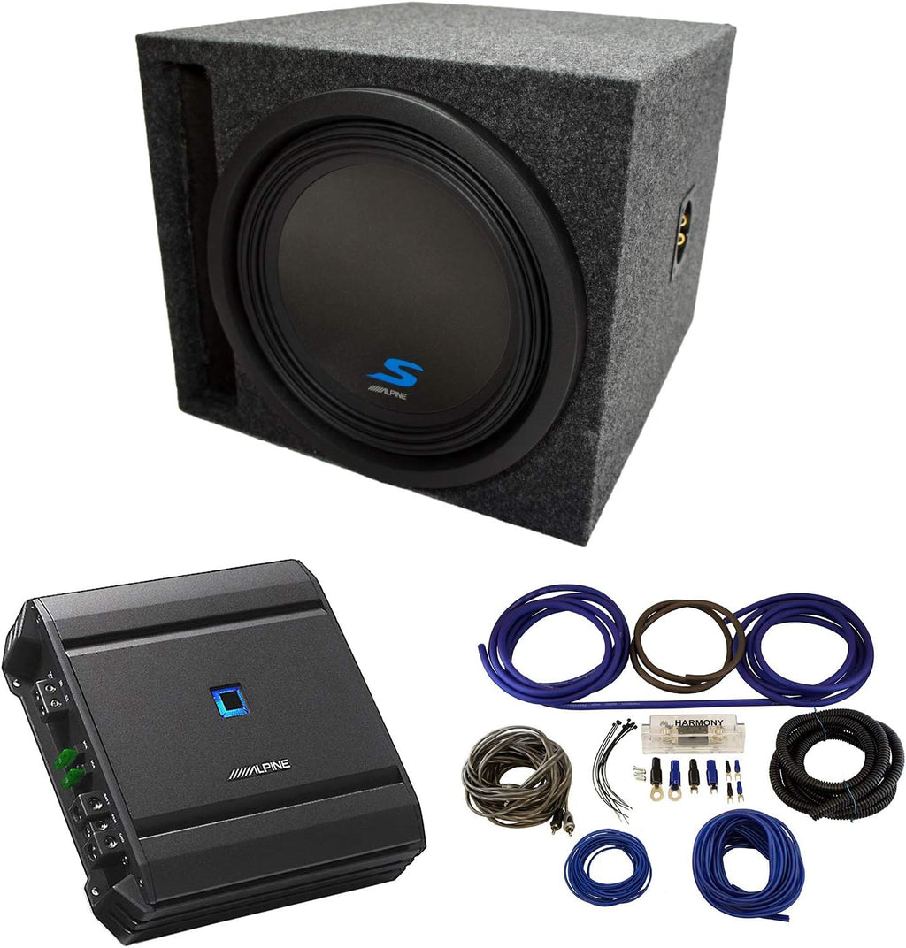 Alpine S-W8D2 Car Audio Subwoofers with Sub Box Enclosure Package G4643