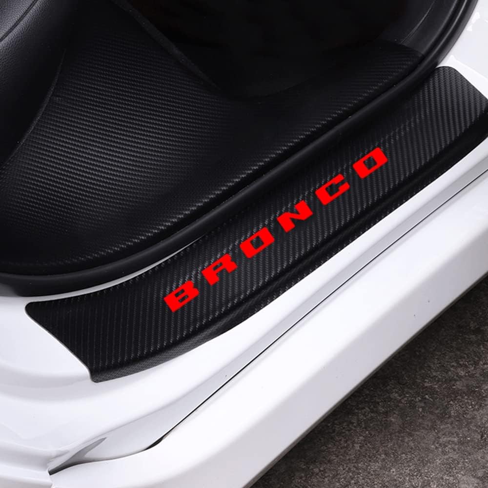 Carbon Fiber Vinyl Sticker Car Door Sill Protector Scuff Plate Pack of 2 M891