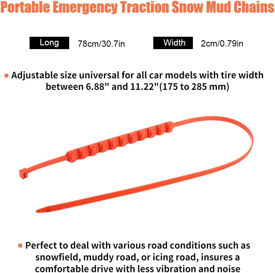 20pcs Nylon Anti-Skid Snow Tire Chains with Gloves M813123