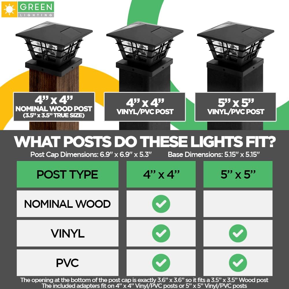 12 Pack Black Solar Powered Post Cap Light Y93948